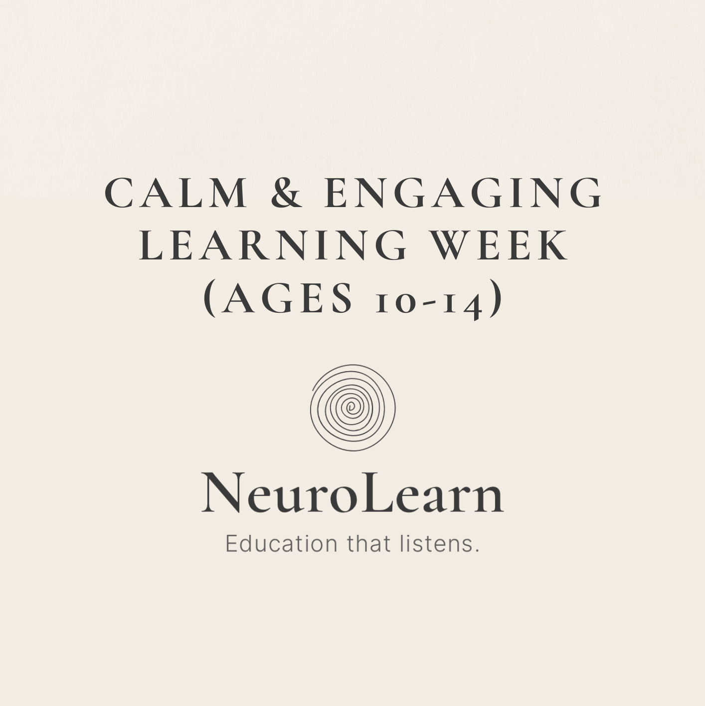 Calm & Engaging Nature Learning Week (Ages 10–14)