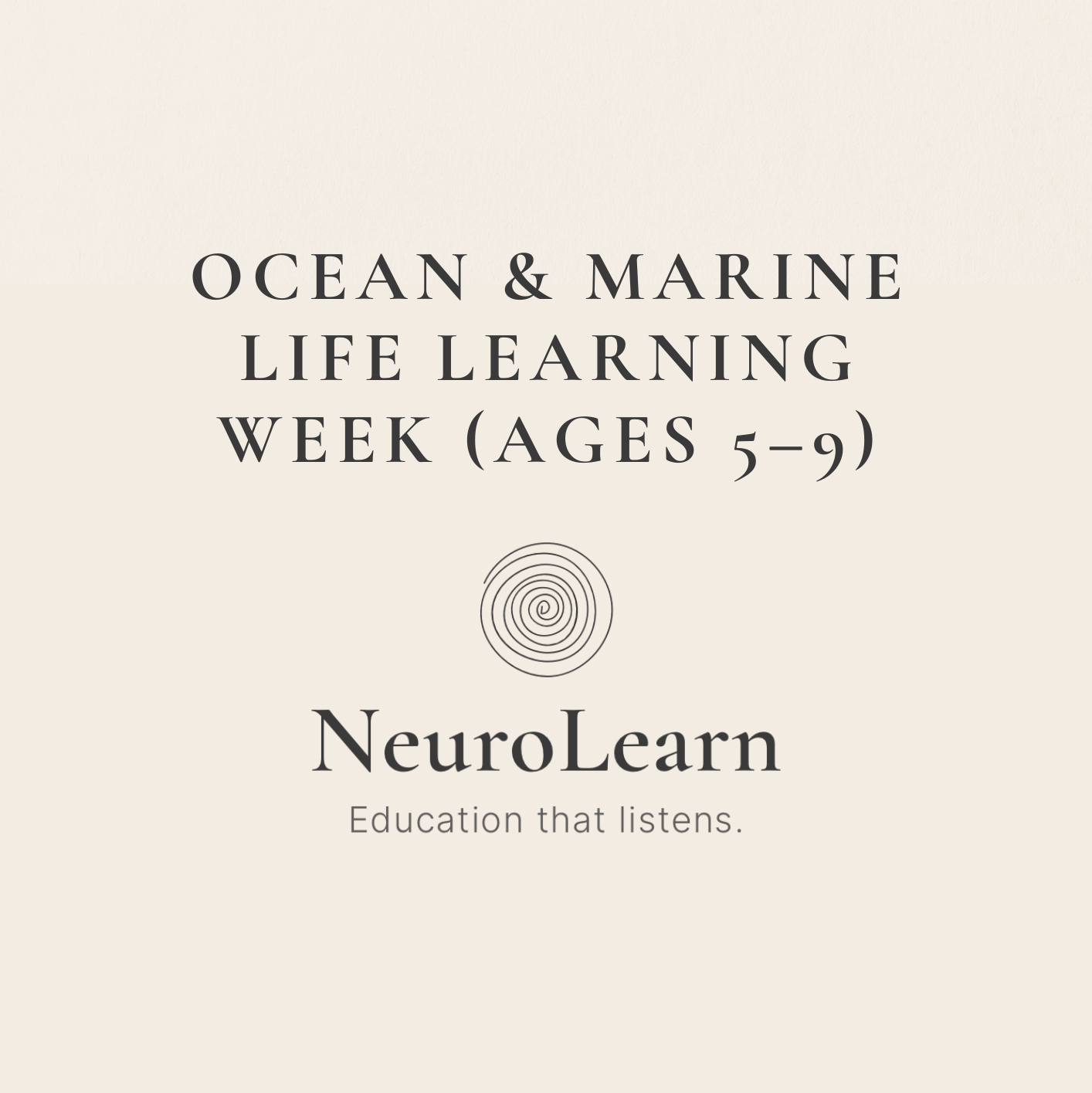 Ocean & Marine Life Learning Week (Ages 5–9)