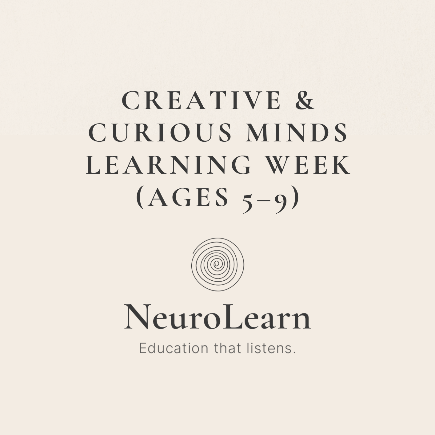 Creative & Curious Minds Learning Week (Ages 5–9)